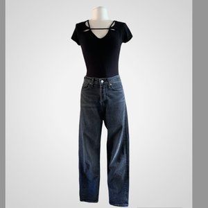 Levi's Black High Rise Tapered Leg Jeans